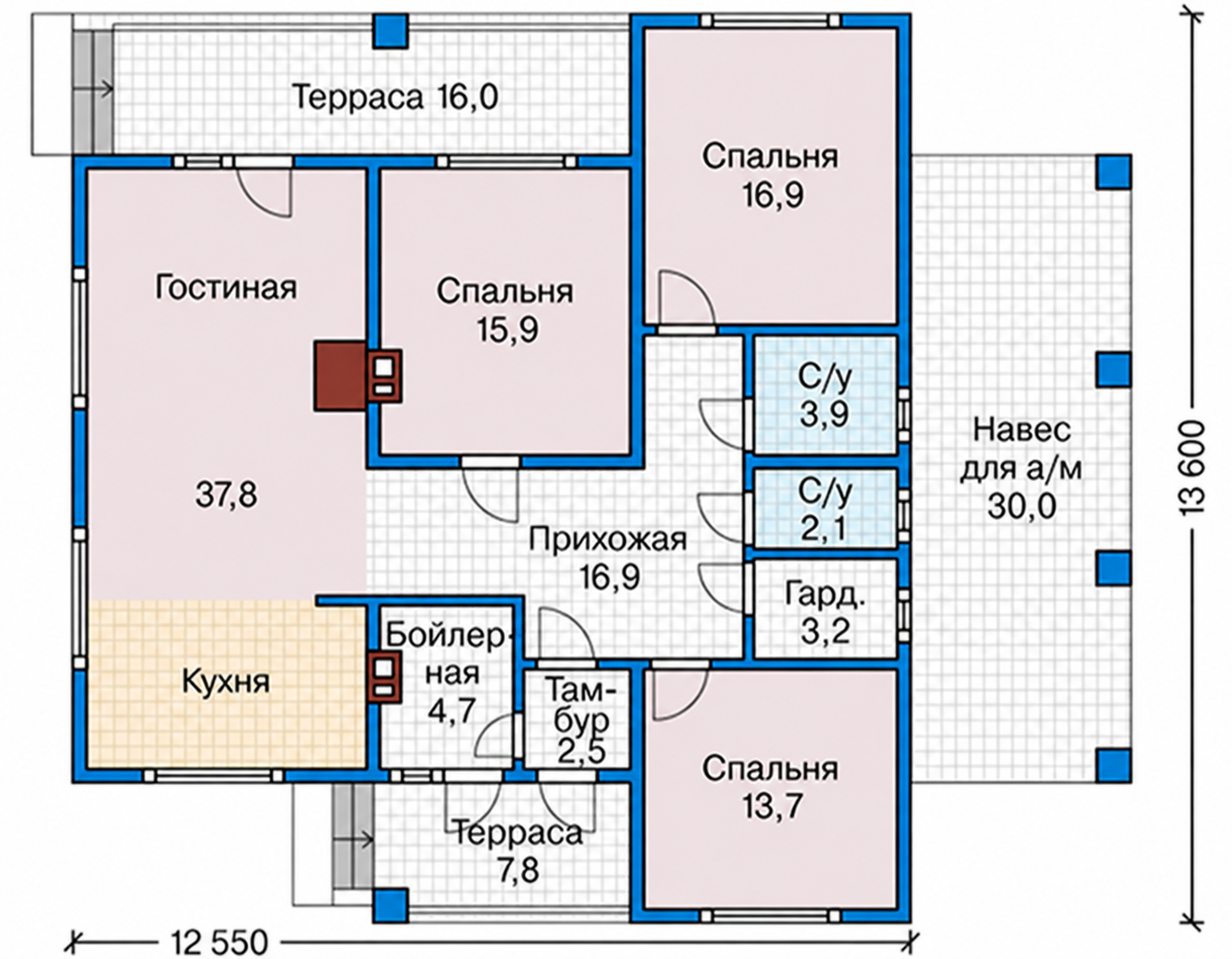 Планировка дома Лес 117,6